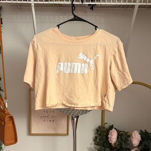 PUMA Women's Light Orange Short Sleeve Tee